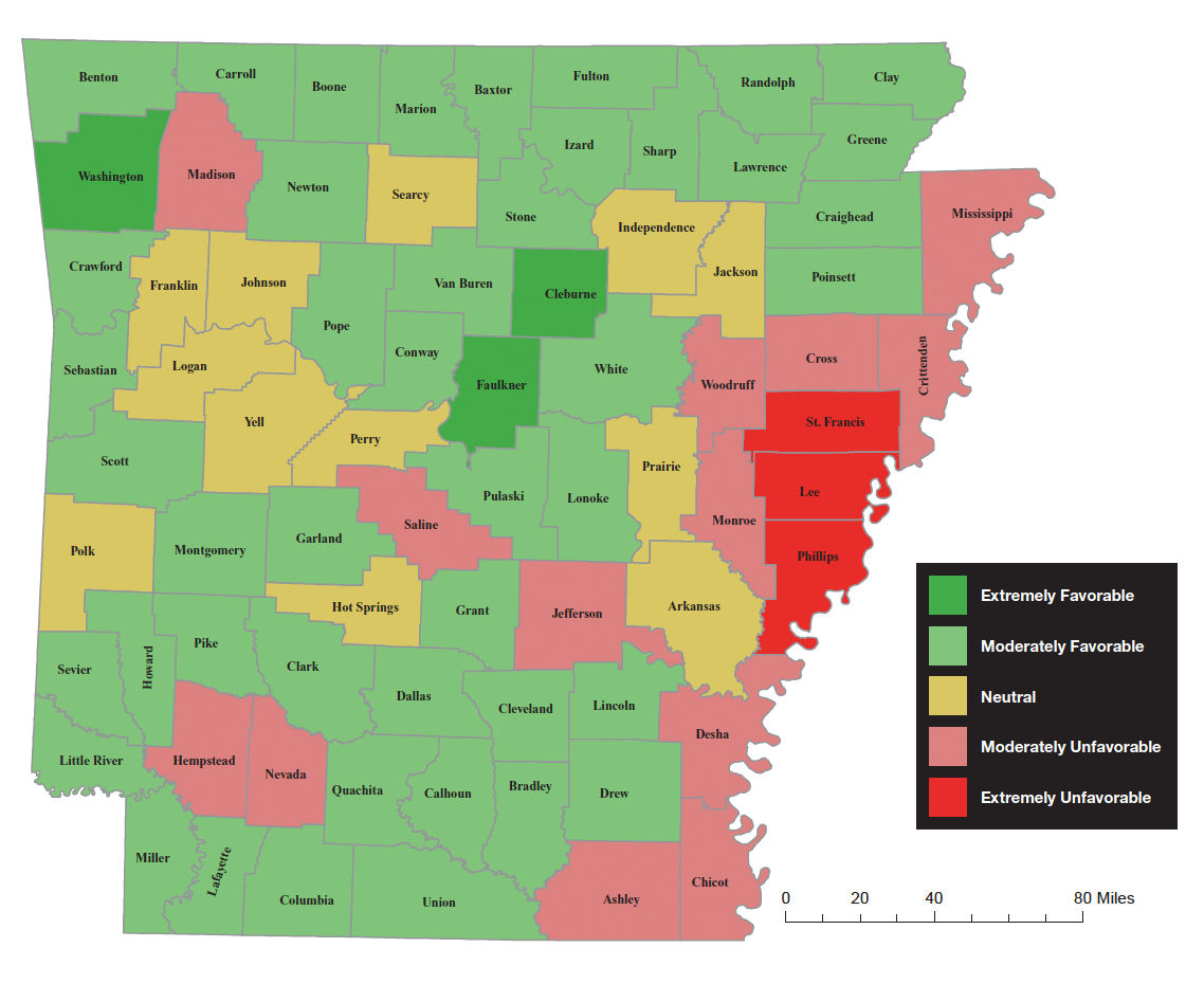 Arkansas Favorability Map